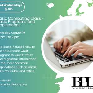 Photo 1 of Bartlesville Public Library Basic Computing Class.
