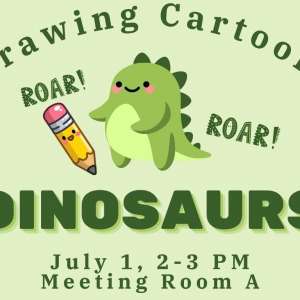 Photo 1 of Bartlesville Public Library Drawing Cartoon Dinosaurs.