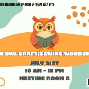 Photo 1 of Bartlesville Public Library presents Teen Owl Craft/Sewing Workshop.