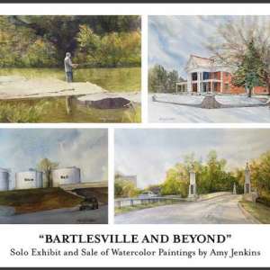 Photo 1 of Bartlesville and Beyond — a solo watercolor exhibit by Amy Jenkins.