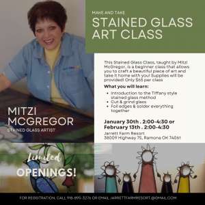 Photo 1 of Stained Glass Art Class at Jarrett Farm Resort and Events.