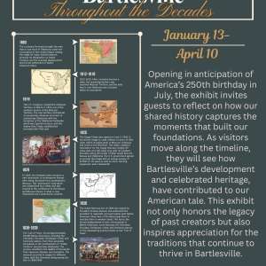 Photo 1 of Winter 2026 Exhibit– “Bartlesville Throughout the Decades: Part One”.