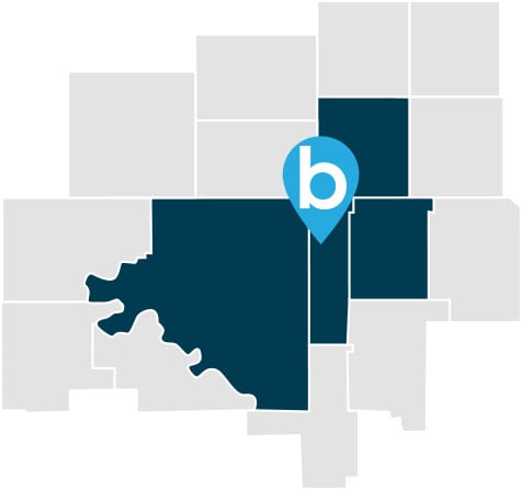 County map highlighting Osage, Washington, Nowata and Montgomery counties that we serve.